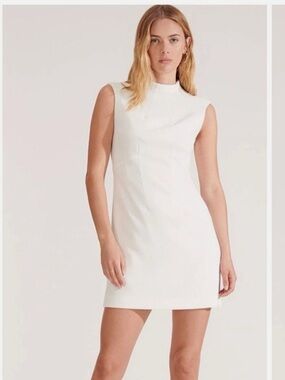 Veronica Beard Turner Sleeveless Minidress Sz 14 in Cream/White